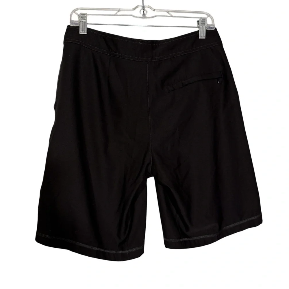 Prana Stretch Drawstring Board Shorts Bathing Suit Black Drawstring Size 30